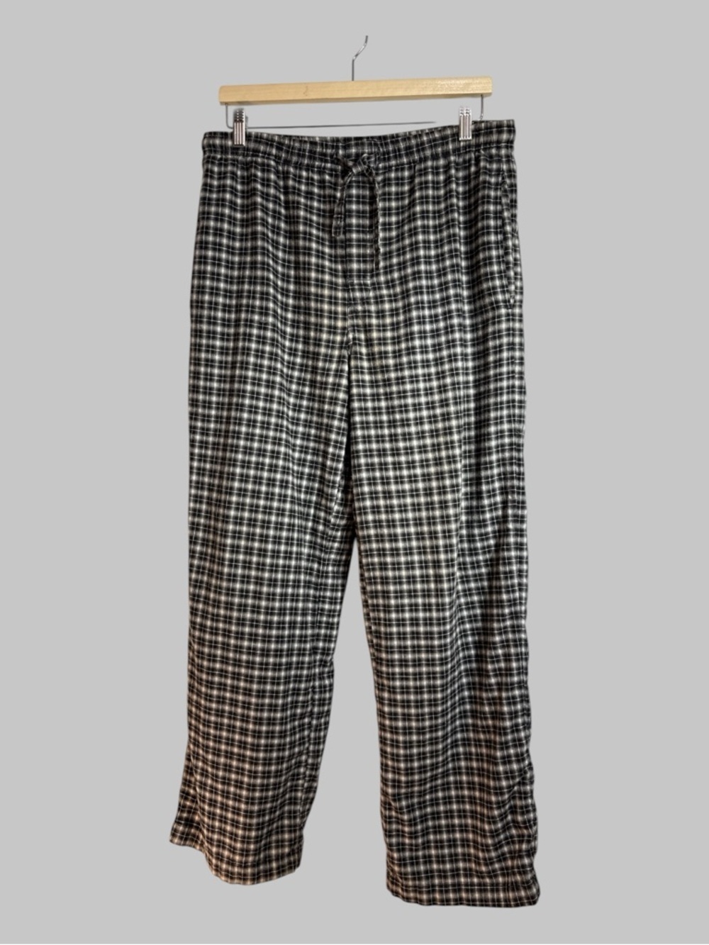 MERONA Men’s Lightweight Plain Black White Lounge PJ Bottoms 100% Cotton Small